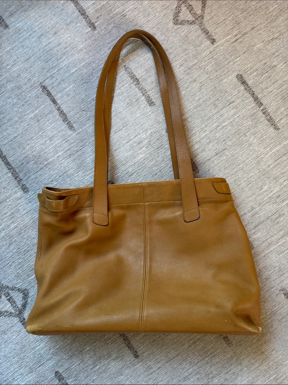 Coach 1990s Large Tan Leather Tote Bag - tags not included